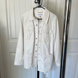 Calvin Klein Jacket.  Off white in color. Faux leather.